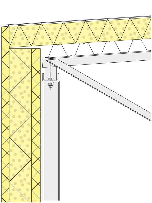Isolerad byggnad med sandwichelement.